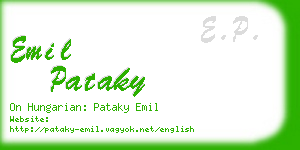 emil pataky business card